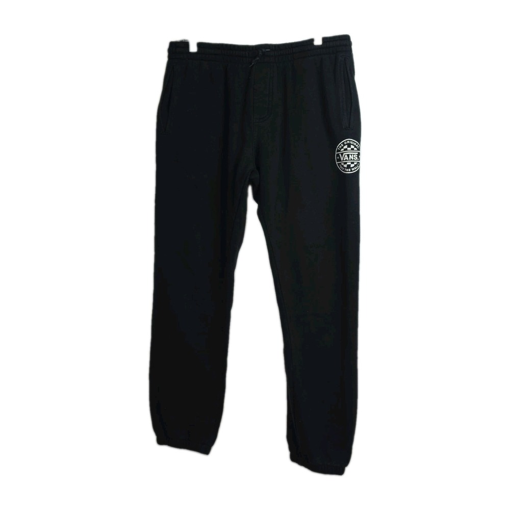 Vans Sweatpants Men's Size XL Black Elastic Waist Drawstring Patch